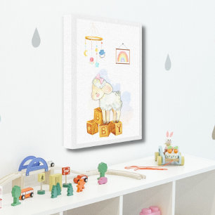Little Lamb in Nursery 11"x14" Canvas Print