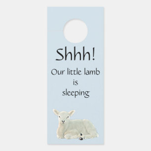 Little Lamb Is Sleeping Quiet Please Door Hanger