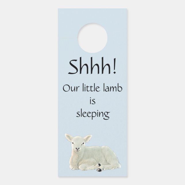Little Lamb Is Sleeping Quiet Please Door Hanger (Front)