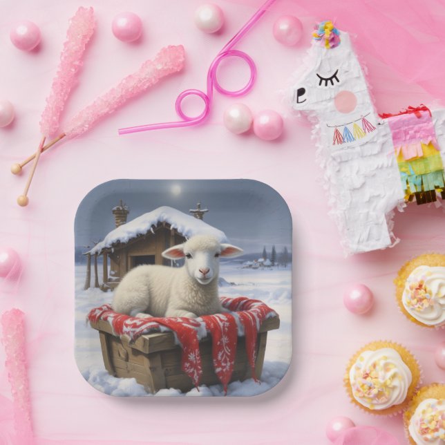 Little Lamb Moonlight Paper Plate (Party)