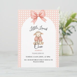 Little Lamb One birthday invitation