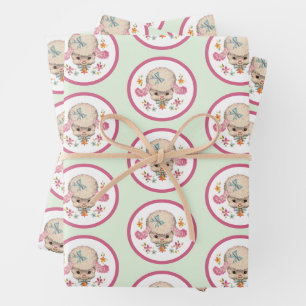 Little Lamb Retro  Wrapping Paper Sheet