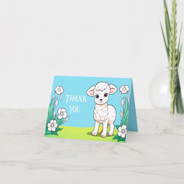 Little Lamb Thank You Card (Front)