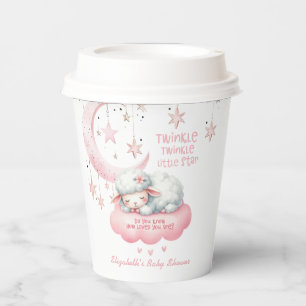 Little Lamb Twinkle Twinkle Pink Girl Baby Shower Paper Cups