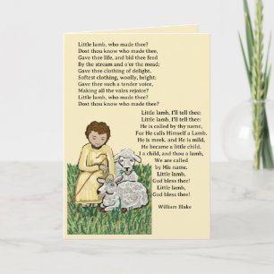 Little lamb who made thee card