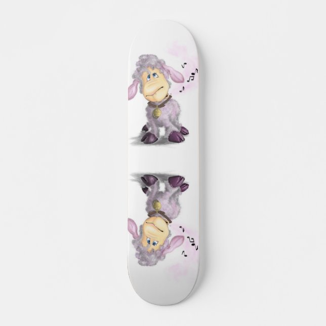 Little Lamb with Bell - Add Your Text / Name Skateboard (Front)