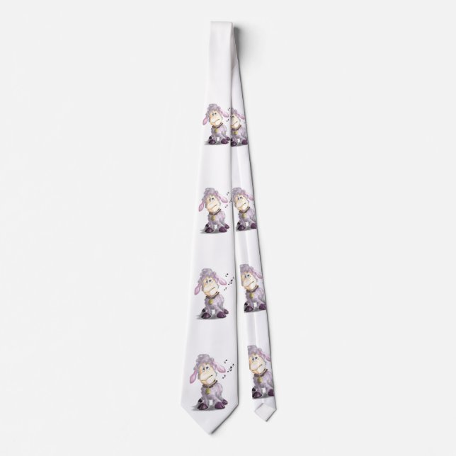 Little Lamb with Bell Cartoon Neck Tie (Front)