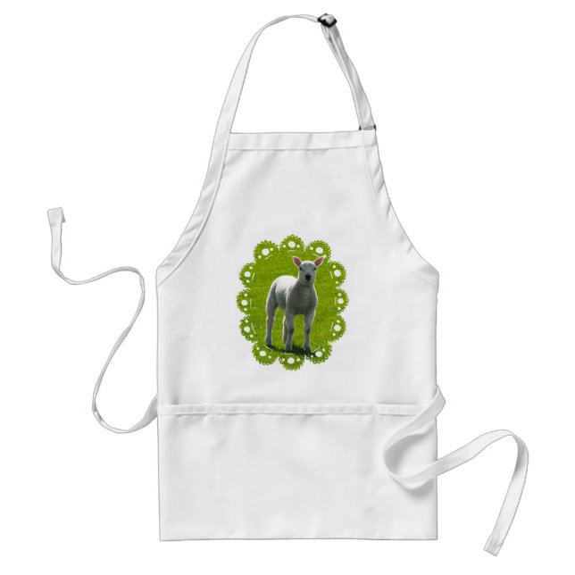 Little Lamb with lace edge Standard Apron (Front)