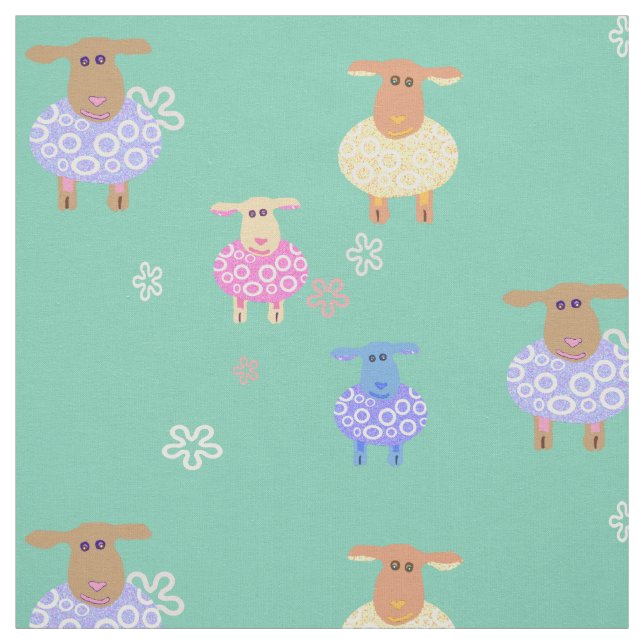 Little lambs nursery fabric (Swatch)