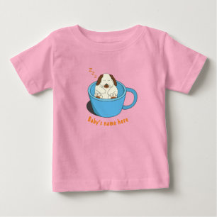 Little Latte bunny sleeping in the coffee cup Ba Baby T-Shirt