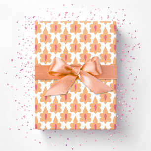 Little Leaf in Pink and Orange Wrapping Paper