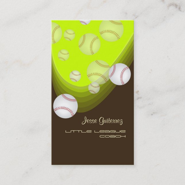 Little League Baseball coach business cards (Front)