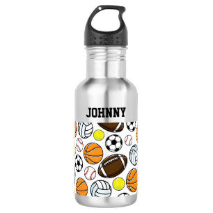Little League Sports Balls Custom Kids Name  532 Ml Water Bottle