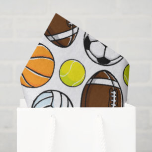 Little League Sports Balls Kids Team Colorful Fun Tissue Paper