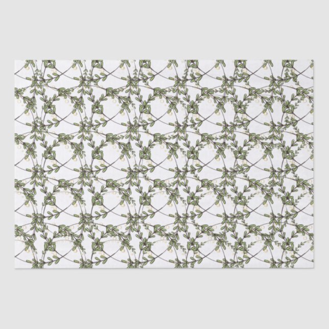 Little Leaves Garden Weeds Circle Wreaths Pattern  Tissue Paper (Front)