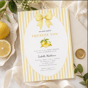 Little Lemon Can't Wait to Squeeze You Baby Shower Invitation