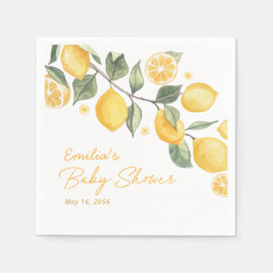 Little Lemon Citrus Baby Shower Custom Napkin