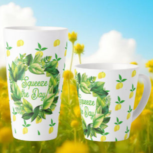 Little Lemons on White Latte Mug