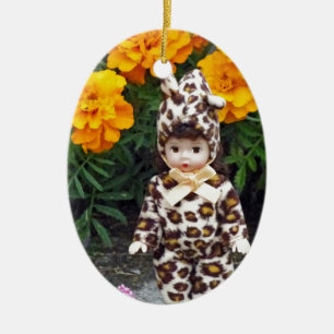 Little Leopard Girl Ceramic Tree Decoration