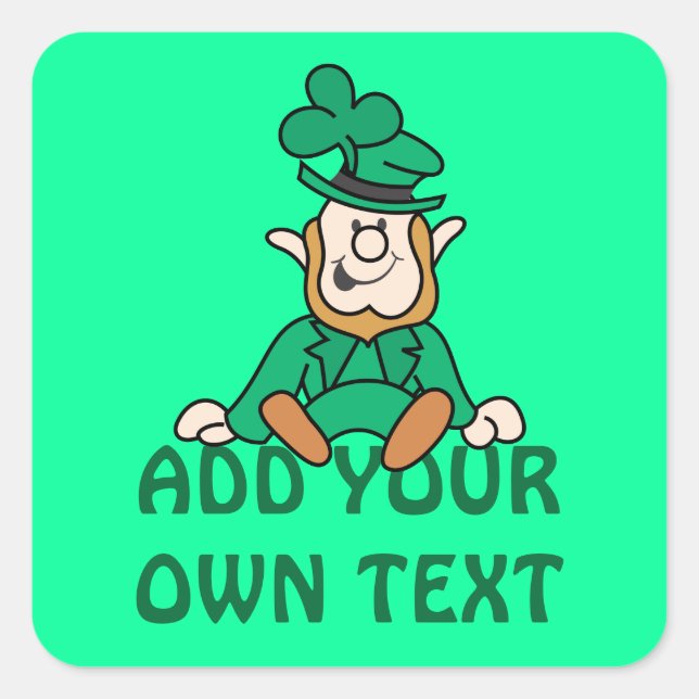 Little Leprechaun - Add Your Own Text Square Sticker (Front)
