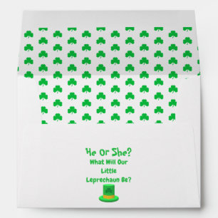 Little Leprechaun Gender Reveal Envelope