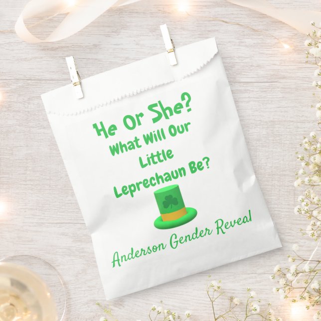 Little Leprechaun Gender Reveal Favour Bags (Clipped)
