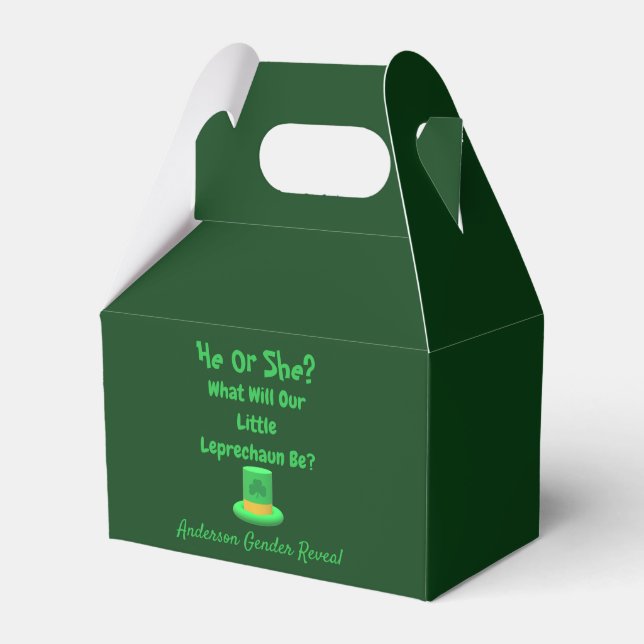 Little Leprechaun Gender Reveal Favour Box (Front Side)