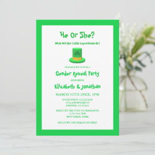 Little Leprechaun Gender Reveal Invitation