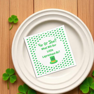 Little Leprechaun Gender Reveal Napkin