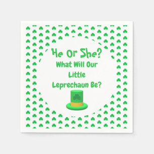 Little Leprechaun Gender Reveal Napkin