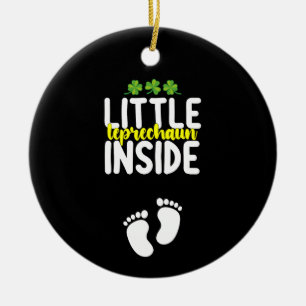 Little Leprechaun Inside Pregnancy Pregnant Mum Ceramic Tree Decoration