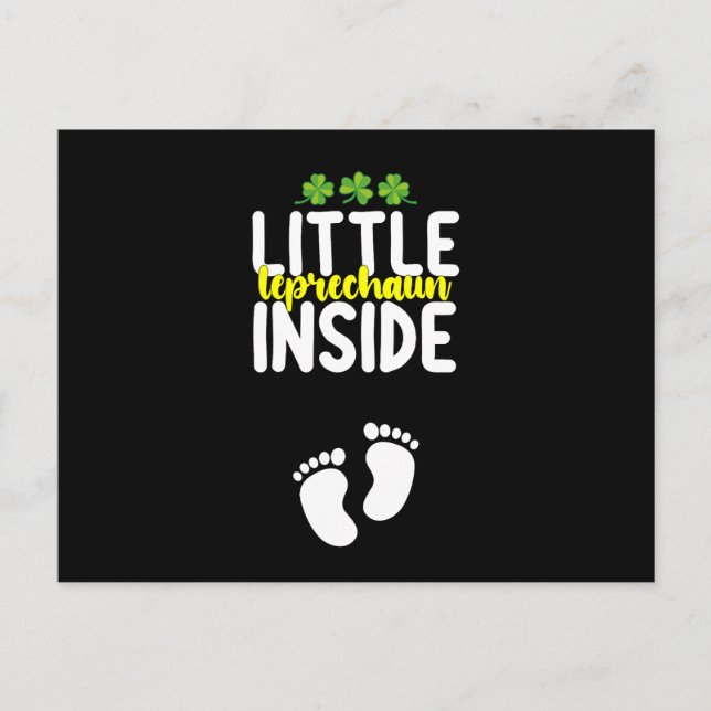 Little Leprechaun Inside Pregnancy Pregnant Mum Postcard (Front)