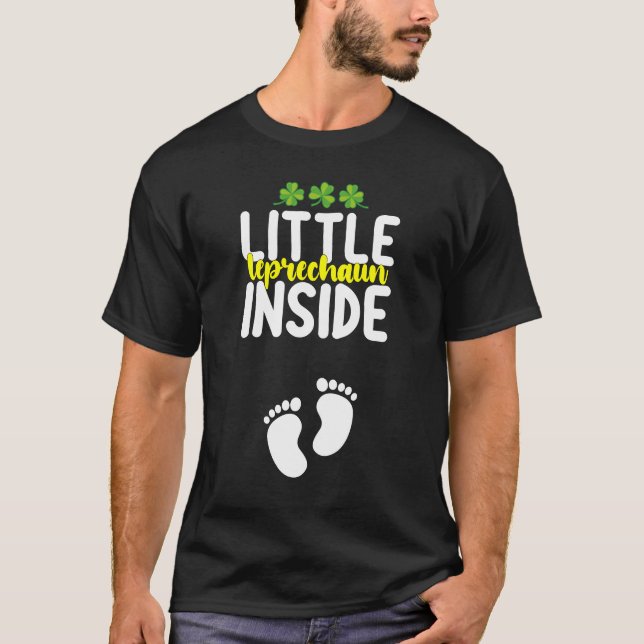 Little Leprechaun Inside Pregnancy Pregnant Mum T-Shirt (Front)