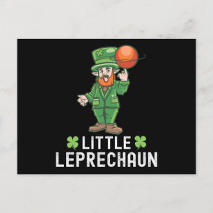 Little Leprechaun - St. Patricks Day Basketball Postcard