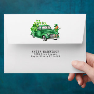 Little Leprechaun Truck   Personalised Envelope