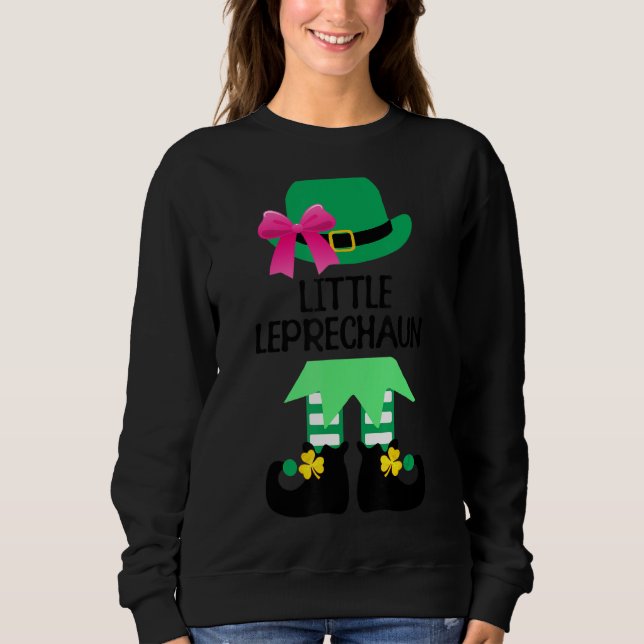 Little Leprechaun With Bow St Patricks Day Kids Fo Sweatshirt (Front)