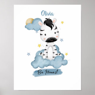 Little Lessons Zebra from the Clouds Poster