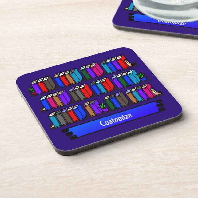 Little Library Book Club Purple Coaster (Left Side)