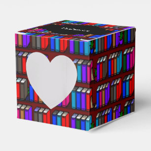 Little Library Book Shelves Heart Favour Box
