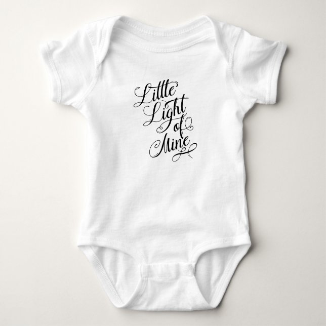 Little Light Of Mine Typography Baby Bodysuit (Front)