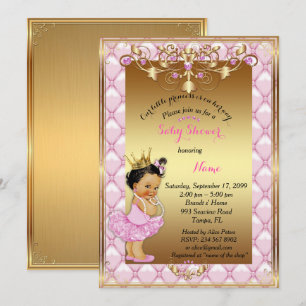 Little light skin Princess, Baby Shower Invitation