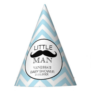 Little Lil' Man Moustache Boy Baby Shower Birthday Party Hat