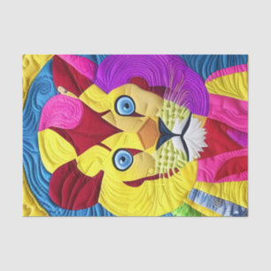 Little Lion Cub Quilt Like Design Tissue Paper