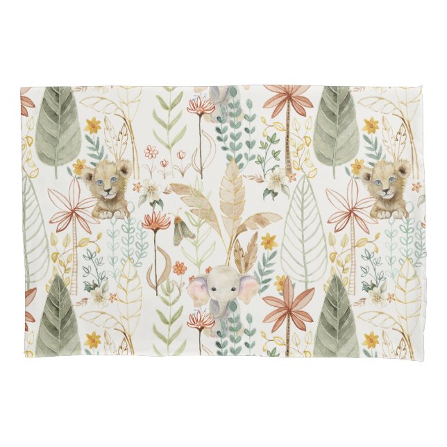 Little Lion King Safari Jungle Boy Baby Nursery Pillowcase (Front-Left)