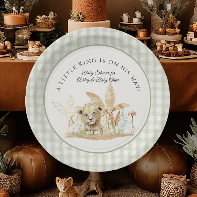Little Lion King Safari Jungle Boy Baby Shower Paper Plate (Creator Uploaded)