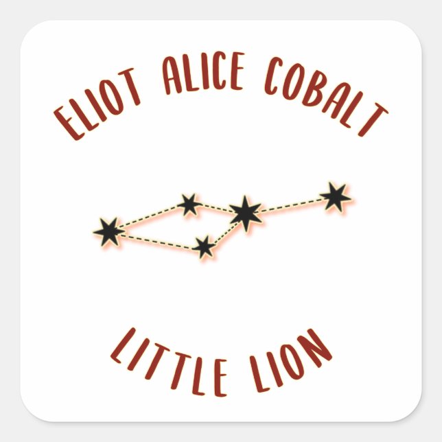Little Lion Square Sticker (Front)