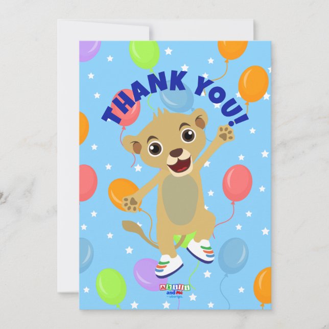 Little Lion Thank You Cards (Horizontal) (Front)