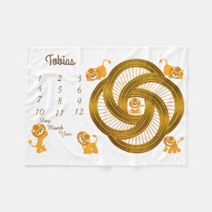Little Lions Baby Milestone Blanket Size 40 x 30