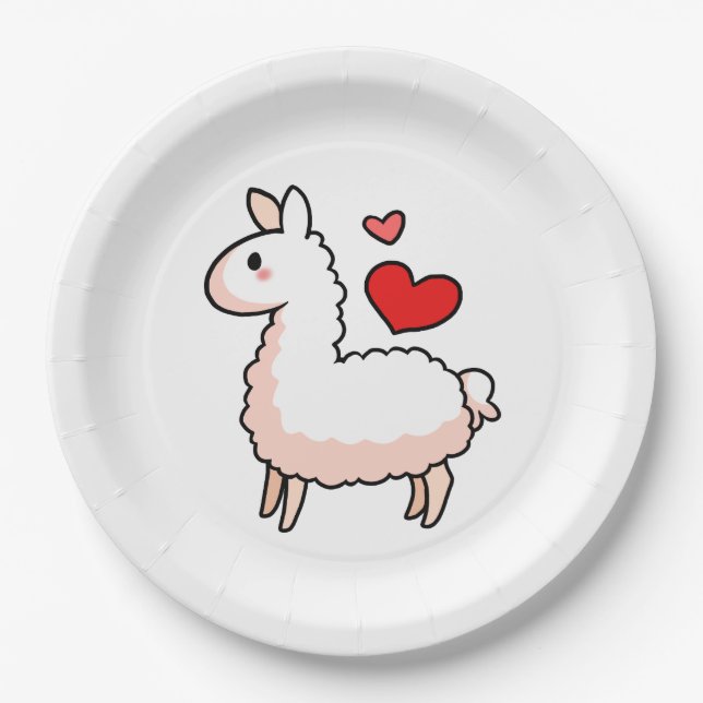 Little Llama Paper Plate (Front)