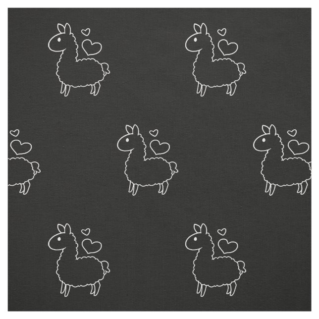 Little Llama Silhouette Fabric (Swatch)